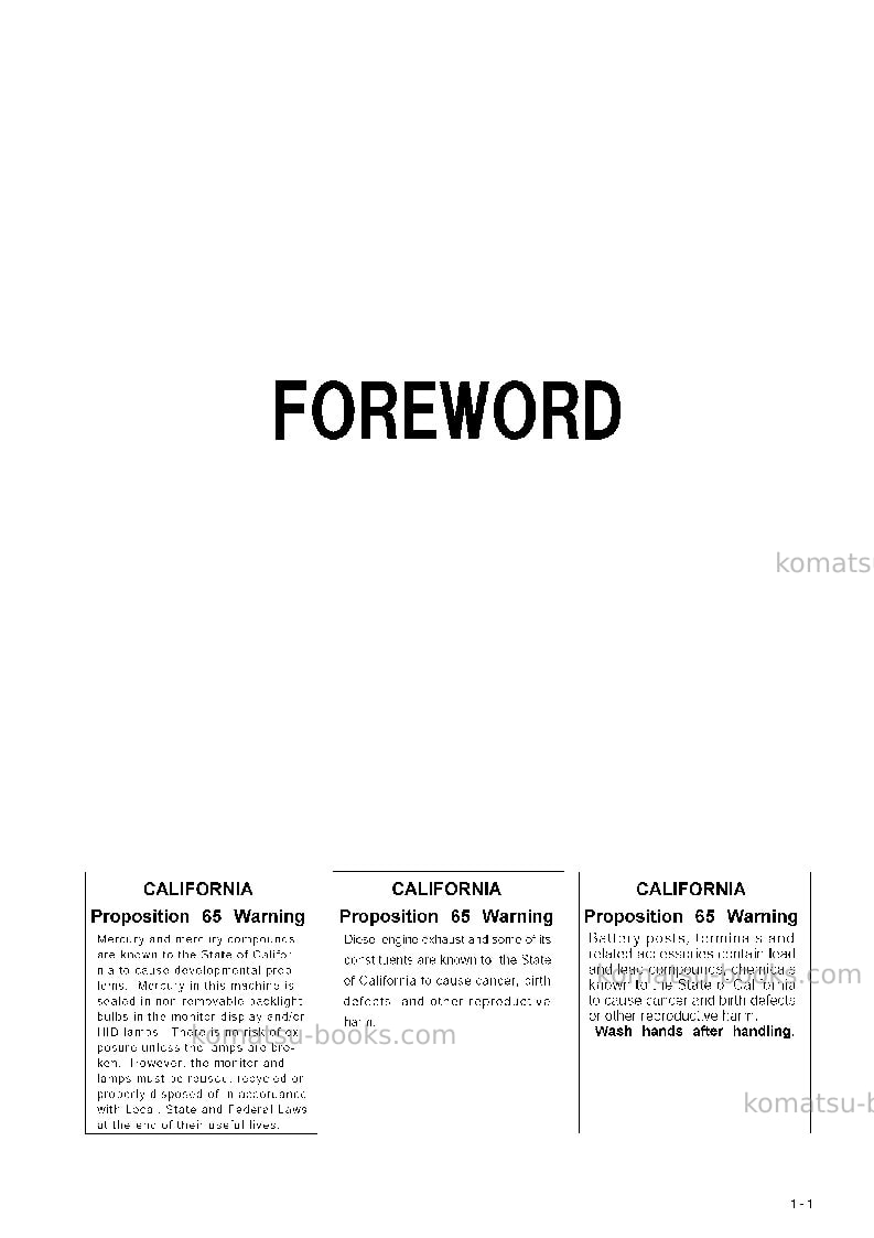 Komatsu pc270-8jpn-work equipment grease 500h Operation manual cover Page 2 Komatsu pc270-8jpn-work equipment grease 500h Operation manual cover Page 2