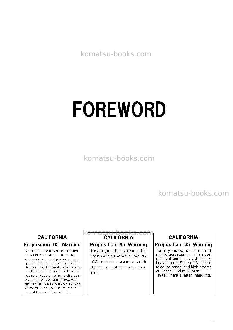 Komatsu br580jg-1jpn Operation manual cover Page 2 Komatsu br580jg-1jpn Operation manual cover Page 2