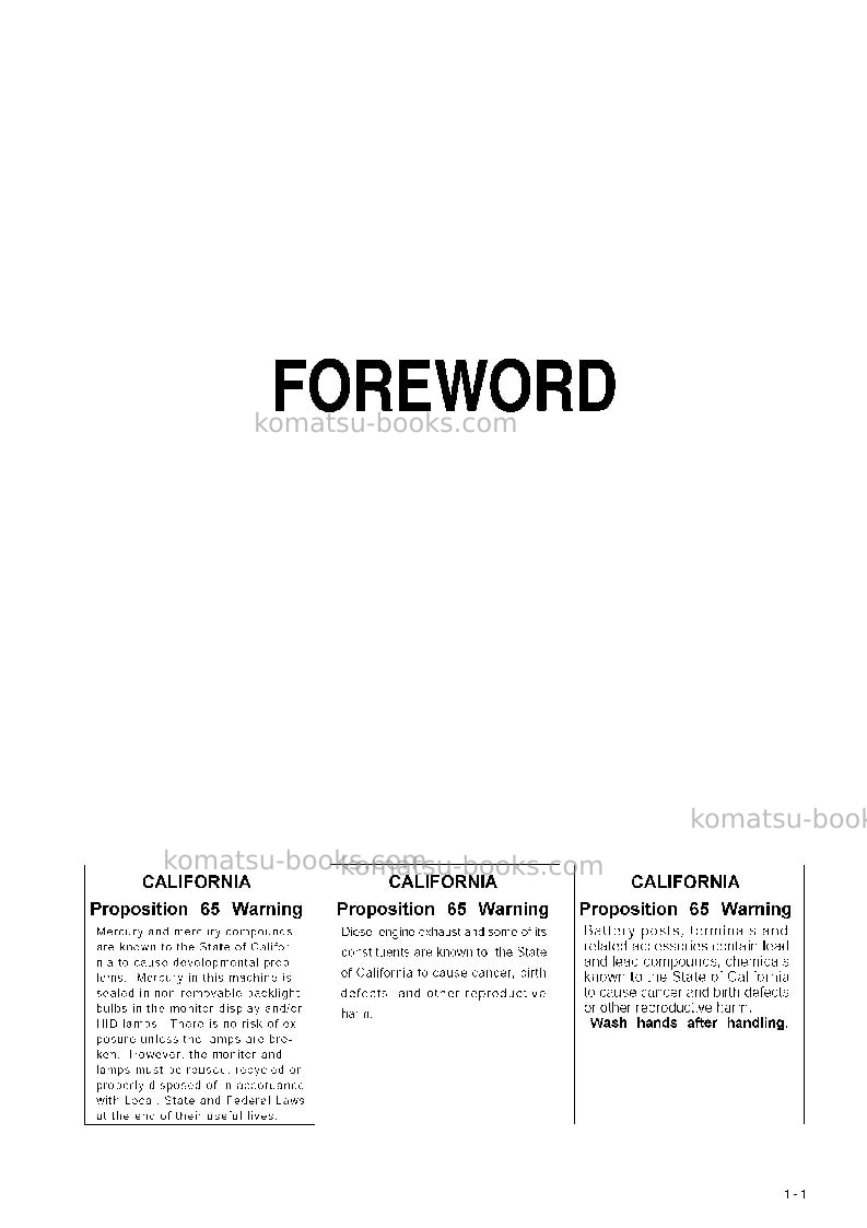 Komatsu hd785-7jpn Operation manual cover Page 2 Komatsu hd785-7jpn Operation manual cover Page 2