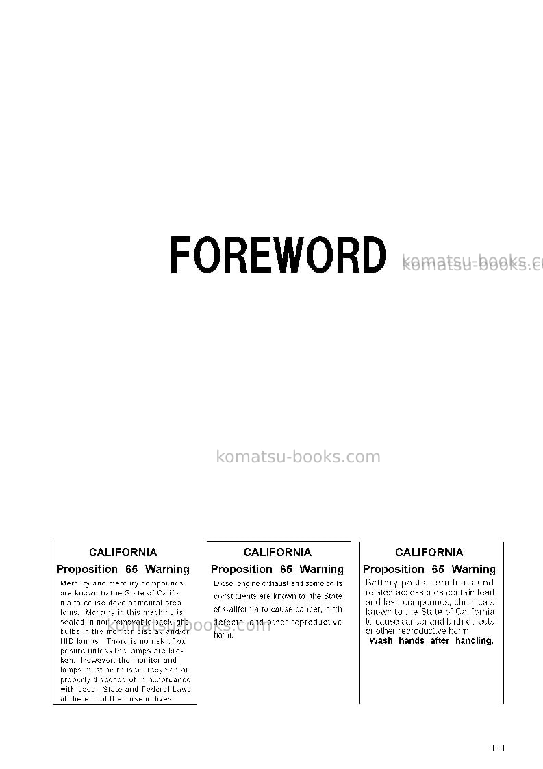 Komatsu hb205-1jpn-hybrid greasing interval 500 hour Operation manual cover Page 2 Komatsu hb205-1jpn-hybrid greasing interval 500 hour Operation manual cover Page 2