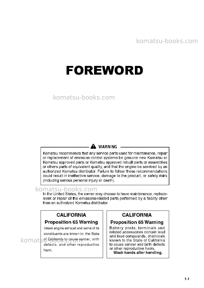 Komatsu hm400-3jpn Operation manual cover Page 2 Komatsu hm400-3jpn Operation manual cover Page 2