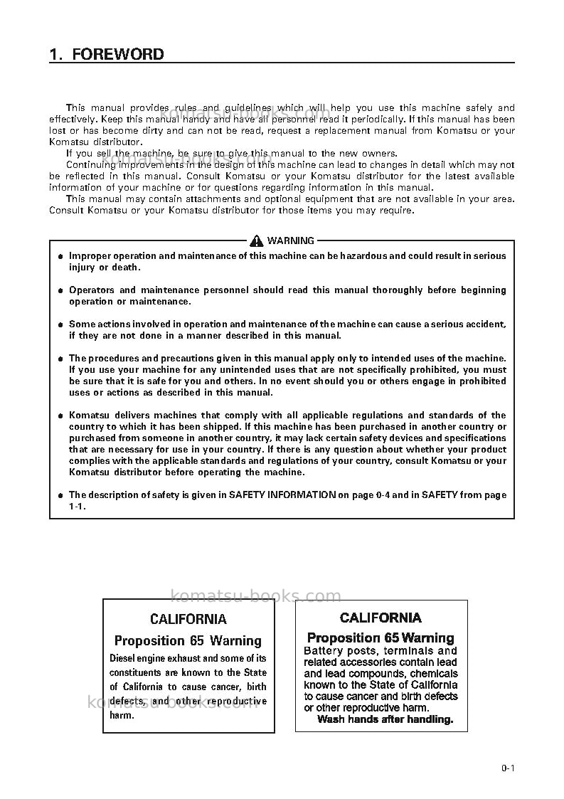 Komatsu wa900-3jpn Operation manual cover Page 2