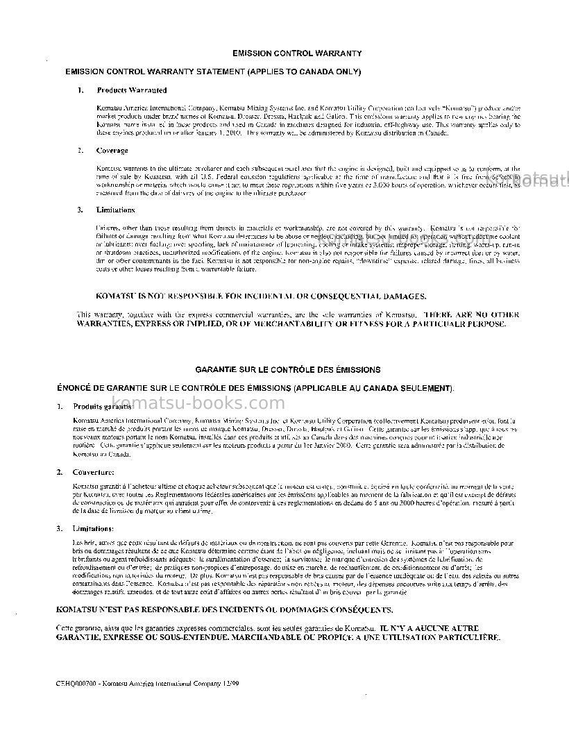 Komatsu hd325-6jpn Operation manual cover Page 2