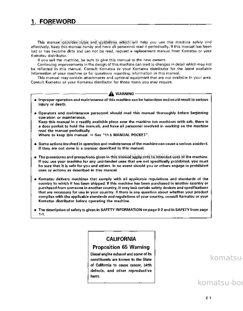Komatsu d20p-7jpn-emission eng. Operation manual cover Page 2 Komatsu d20p-7jpn-emission eng. Operation manual cover Page 2