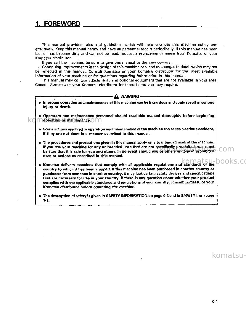 Komatsu wa800-2jpn Operation manual cover Page 2 Komatsu wa800-2jpn Operation manual cover Page 2