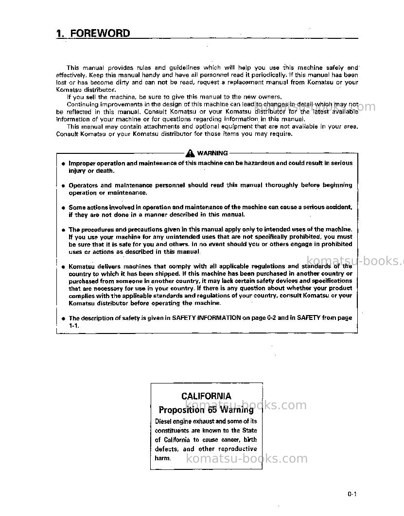 Komatsu wa800-2jpn Operation manual cover Page 2 Komatsu wa800-2jpn Operation manual cover Page 2