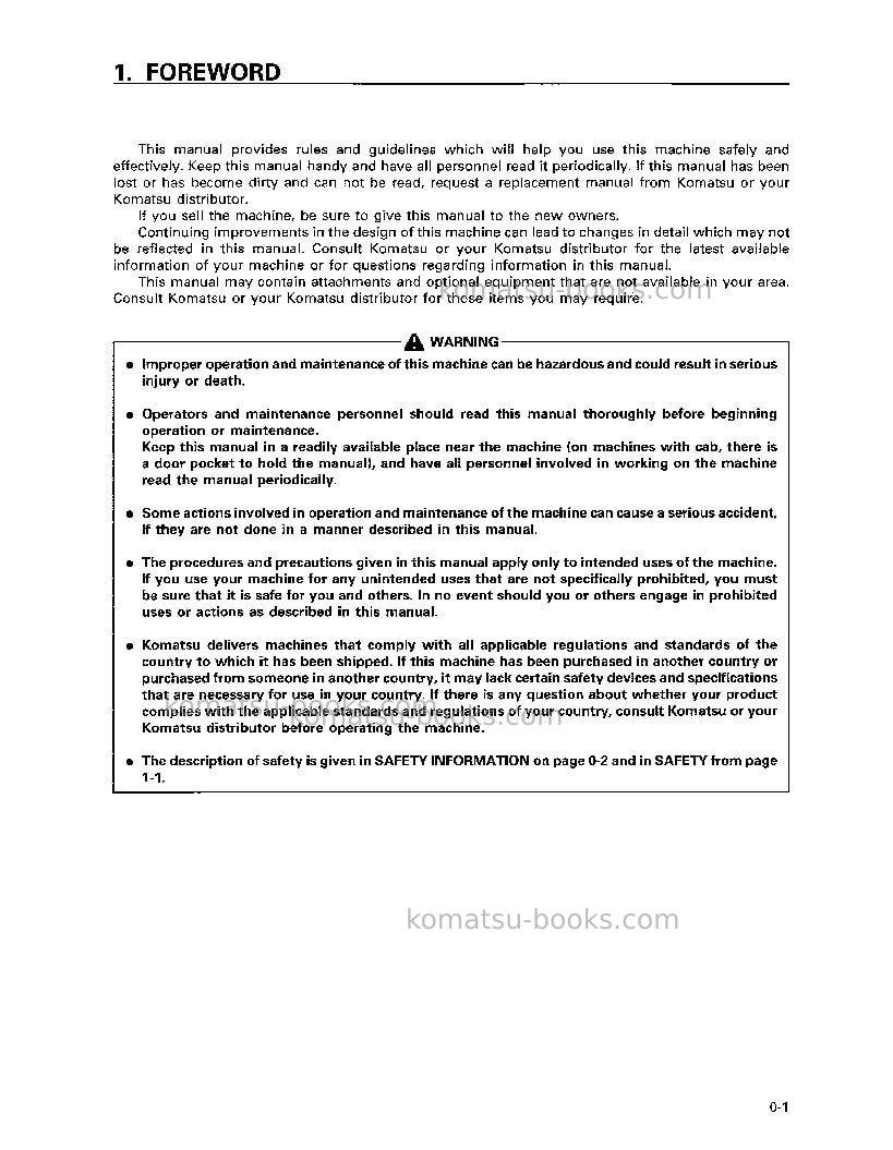 Komatsu d155ax-3jpn Operation manual cover Page 2 Komatsu d155ax-3jpn Operation manual cover Page 2