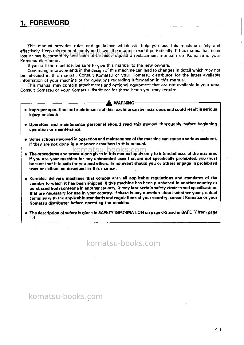 Komatsu pc50uu-2jpn Operation manual cover Page 2 Komatsu pc50uu-2jpn Operation manual cover Page 2