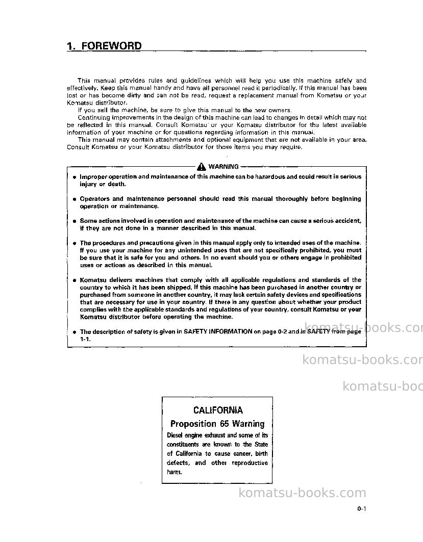 Komatsu wa320-3jpn Operation manual cover Page 2
