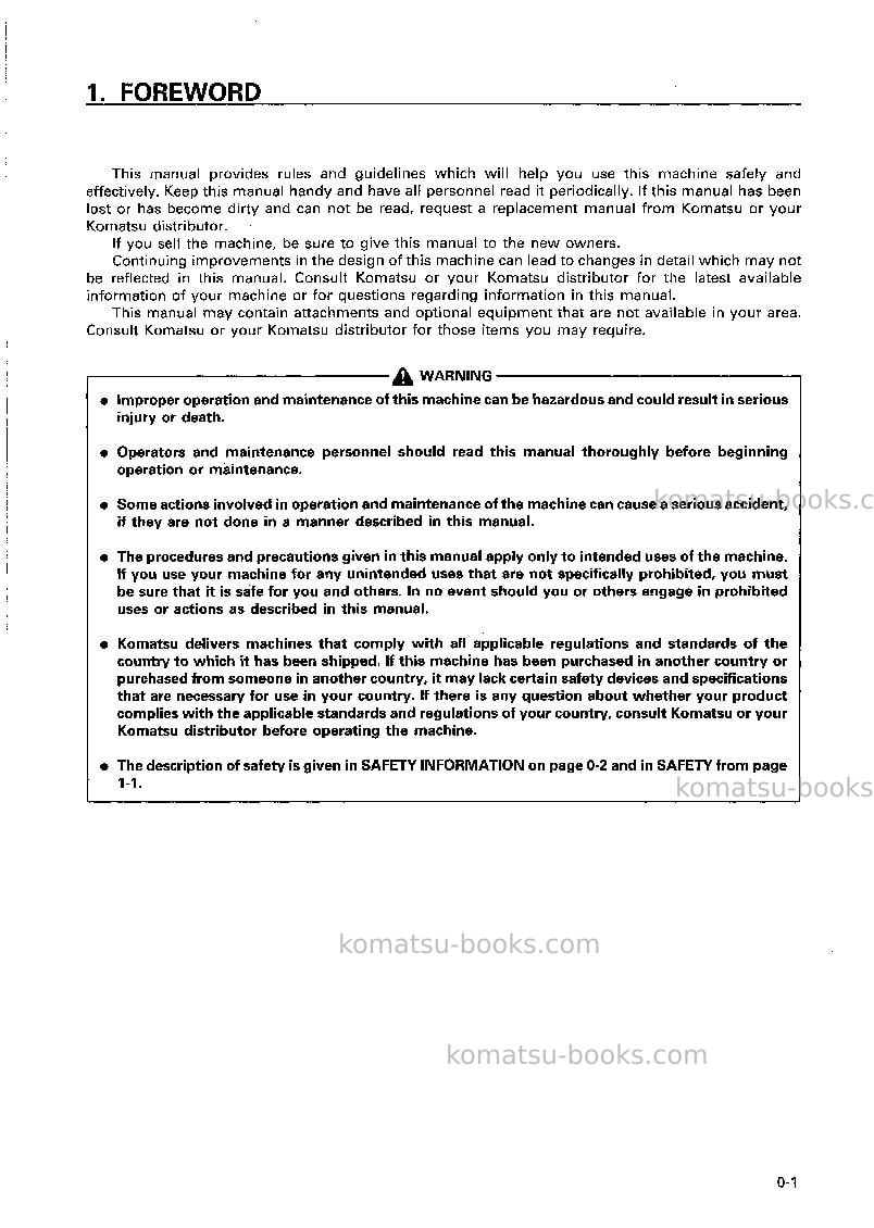 Komatsu pc40-7jpn Operation manual cover Page 2