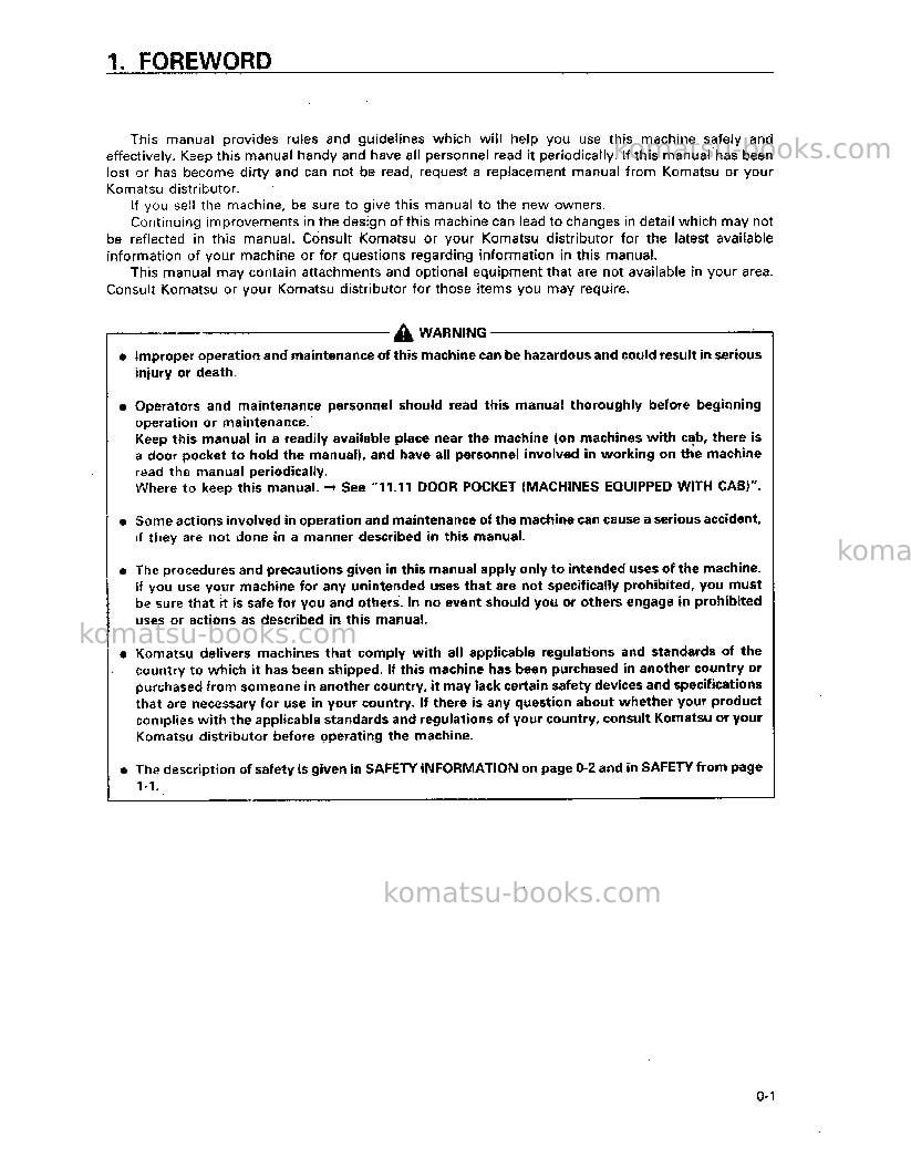 Komatsu d65e-12jpn Operation manual cover Page 2 Komatsu d65e-12jpn Operation manual cover Page 2