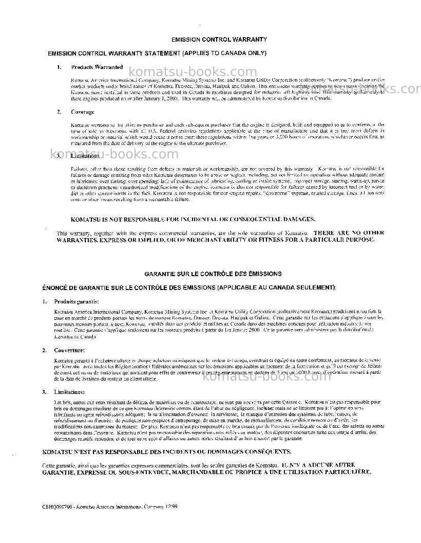 Komatsu d65e-12jpn Operation manual cover Page 2 Komatsu d65e-12jpn Operation manual cover Page 2