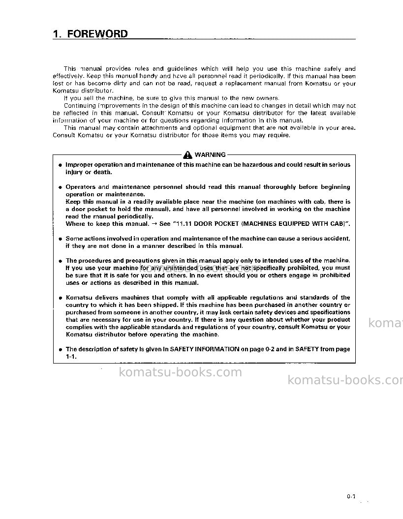 Komatsu d65ex-12jpn Operation manual cover Page 2 Komatsu d65ex-12jpn Operation manual cover Page 2