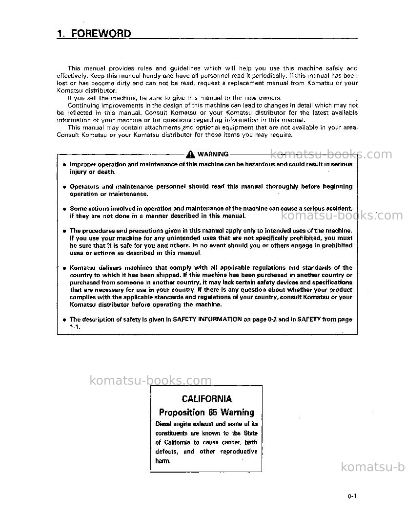 Komatsu wa180-3jpn-a Operation manual cover Page 2 Komatsu wa180-3jpn-a Operation manual cover Page 2