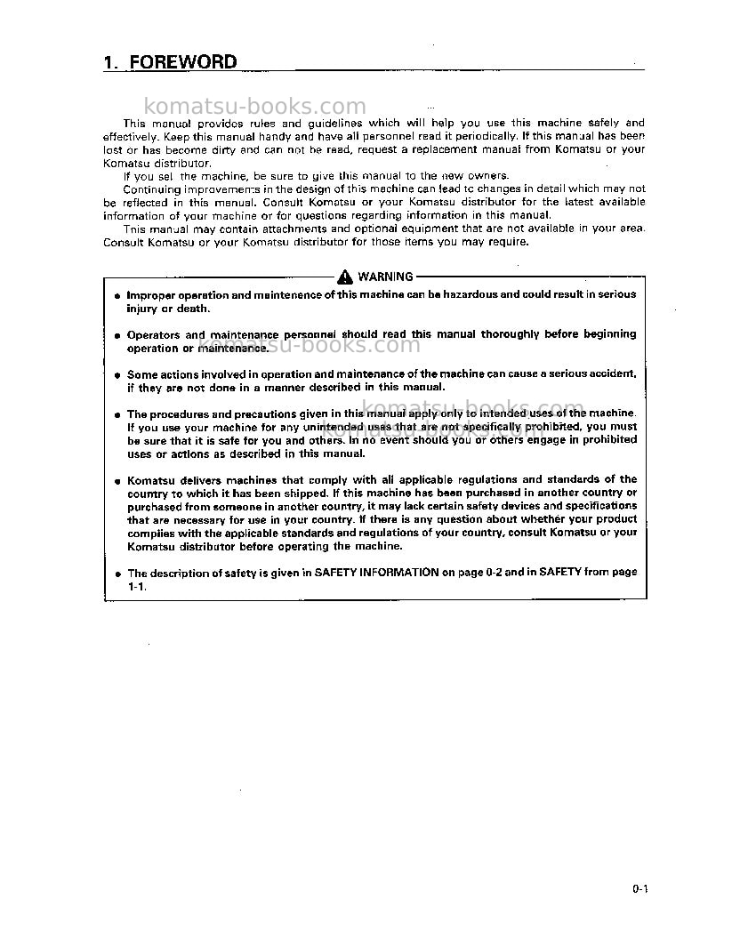 Komatsu wa250-3jpn Operation manual cover Page 2 Komatsu wa250-3jpn Operation manual cover Page 2