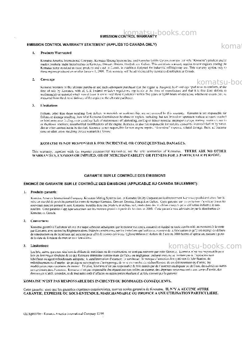 Komatsu d75s-5jpn Operation manual cover Page 2 Komatsu d75s-5jpn Operation manual cover Page 2