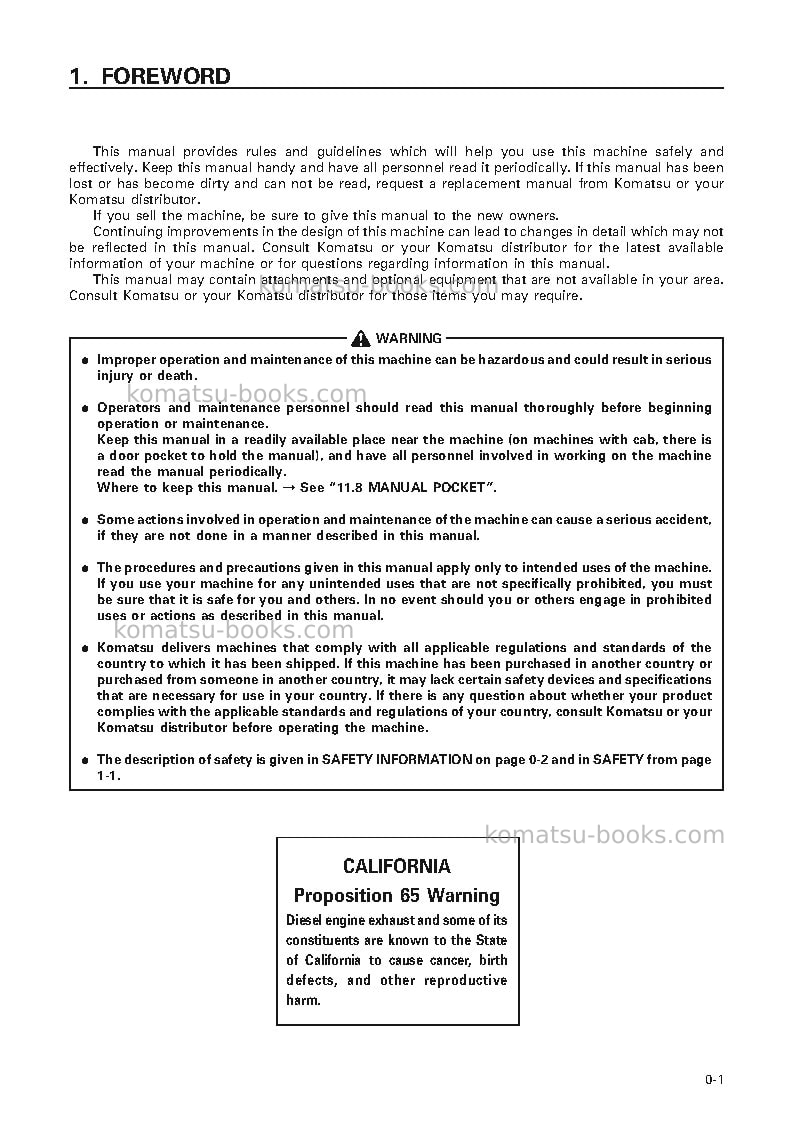 Komatsu d75s-5jpn Operation manual cover Page 2