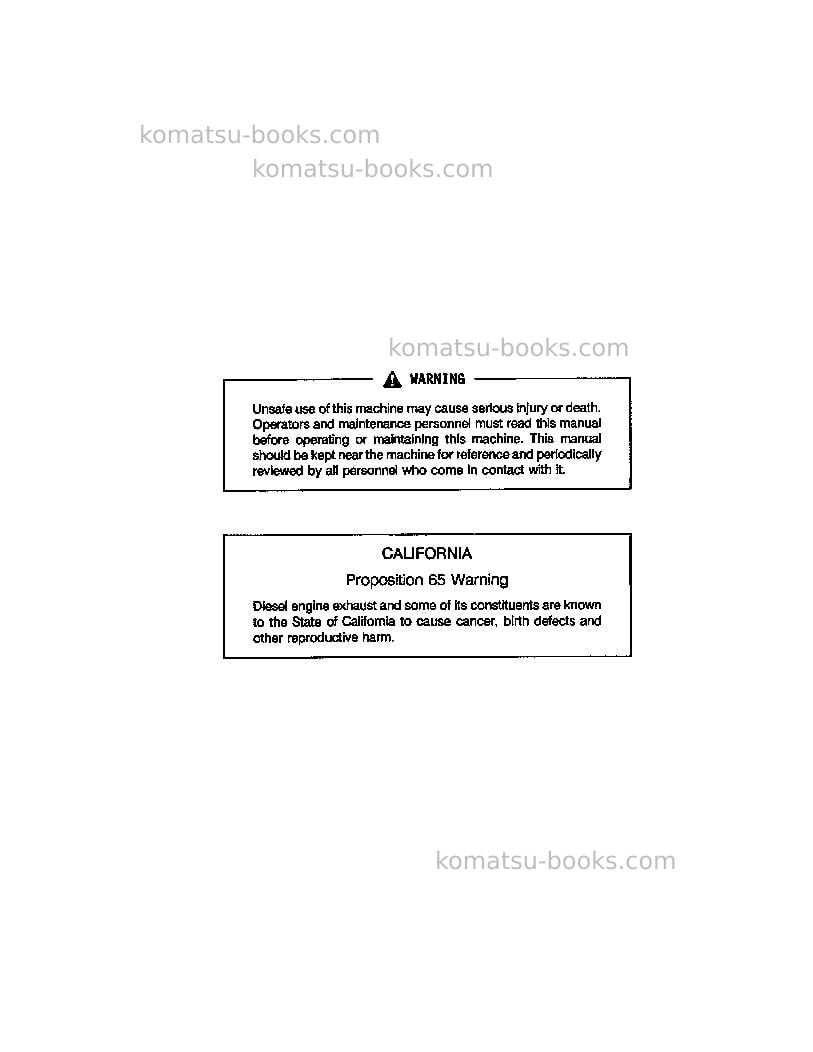Komatsu d85e-21jpn Operation manual cover Page 2 Komatsu d85e-21jpn Operation manual cover Page 2
