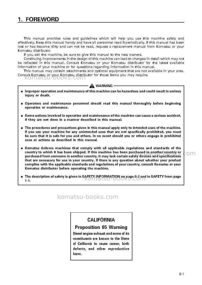 Komatsu wa30-5jpn Operation manual cover Page 2 Komatsu wa30-5jpn Operation manual cover Page 2