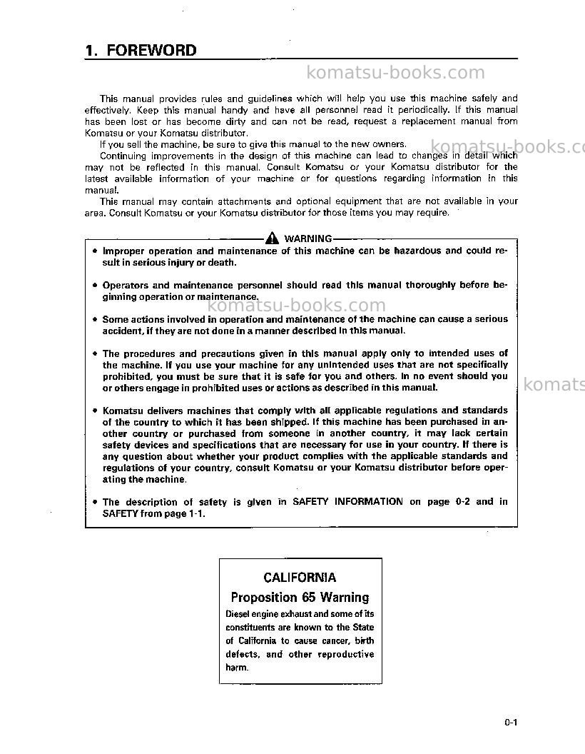 Komatsu d31e-20jpn-trimming dozer Operation manual cover Page 2