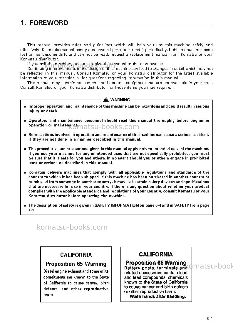 Komatsu wa320-3jpn Operation manual cover Page 2