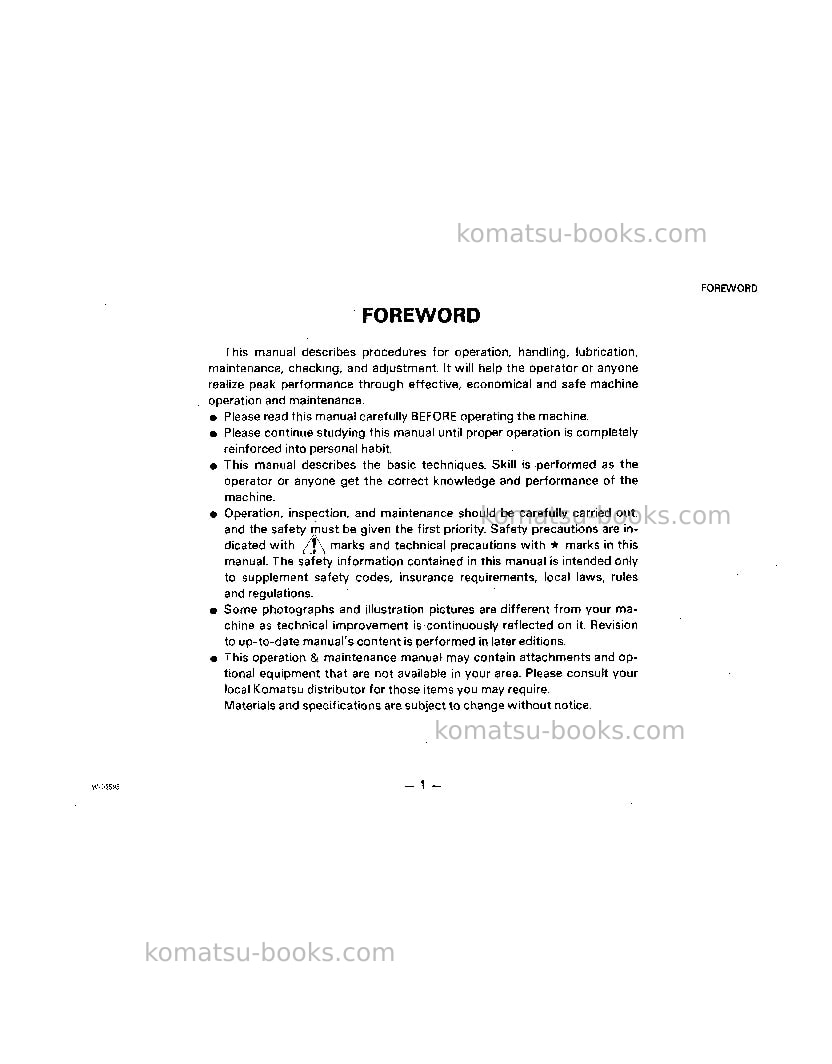 Komatsu d75s-5jpn Operation manual cover Page 2 Komatsu d75s-5jpn Operation manual cover Page 2