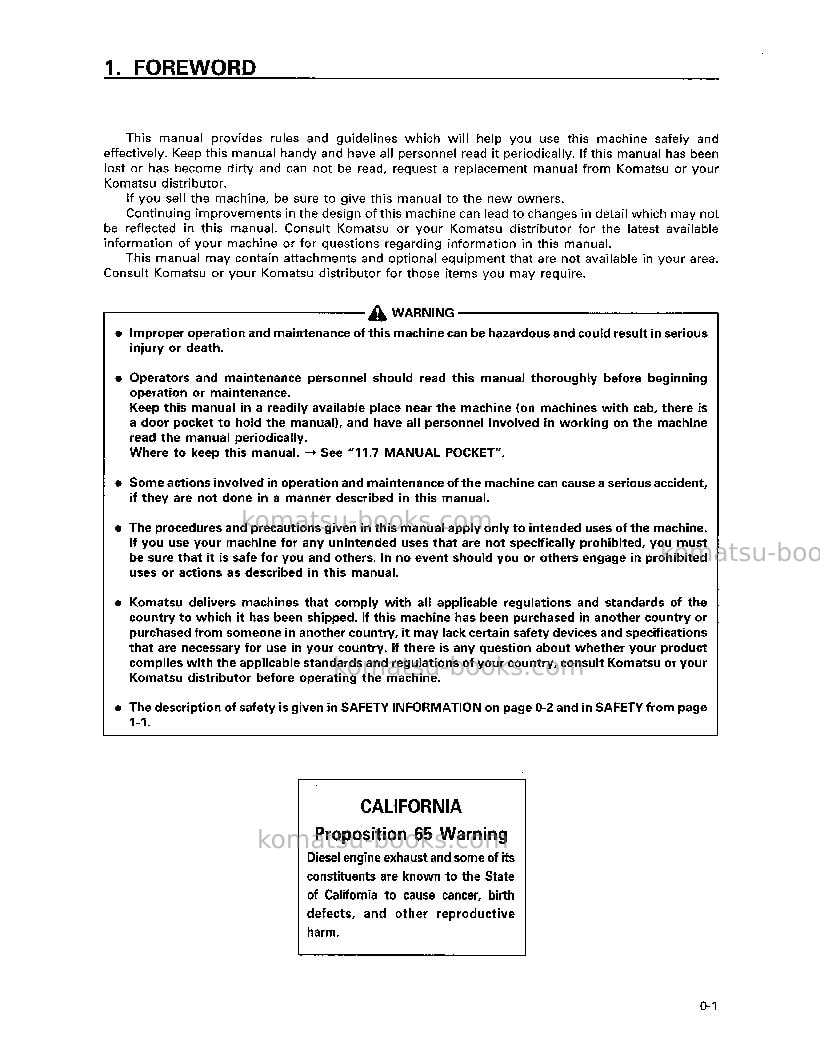 Komatsu d31e-20jpn-trimming dozer Operation manual cover Page 2