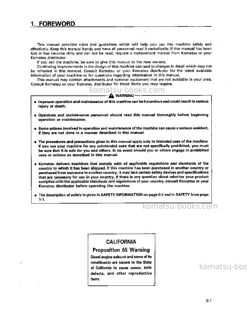 Komatsu pc200-6tha-b Operation manual cover Page 2 Komatsu pc200-6tha-b Operation manual cover Page 2