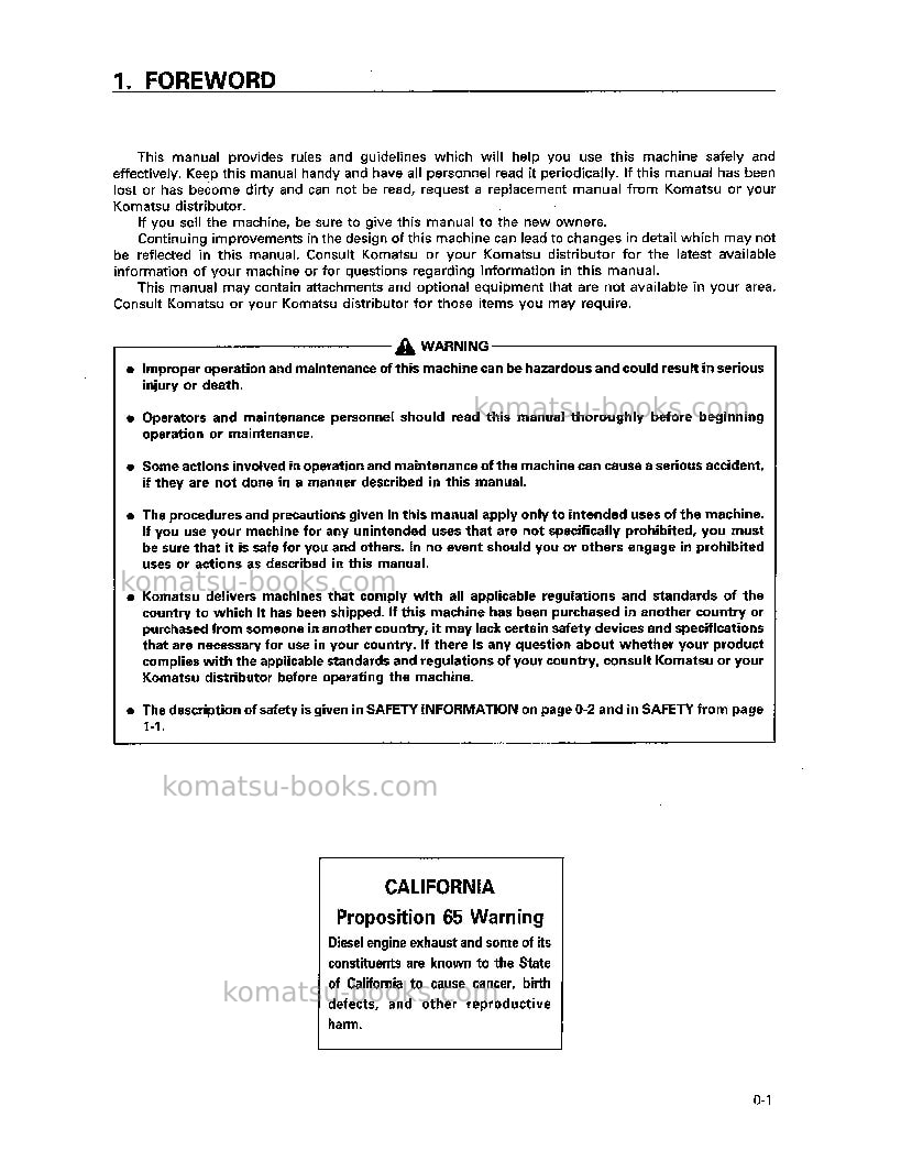 Komatsu wa700-3jpn Operation manual cover Page 2 Komatsu wa700-3jpn Operation manual cover Page 2