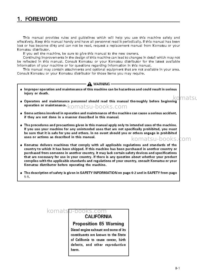 Komatsu wa700-3jpn Operation manual cover Page 2 Komatsu wa700-3jpn Operation manual cover Page 2