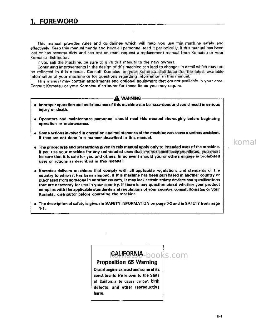 Komatsu br350jg-1jpn Operation manual cover Page 2 Komatsu br350jg-1jpn Operation manual cover Page 2