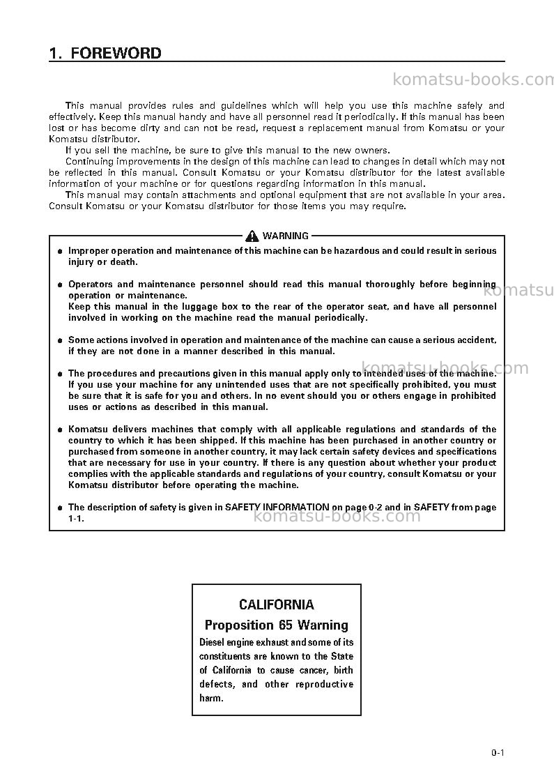 Komatsu gd825a-2jpn Operation manual cover Page 2 Komatsu gd825a-2jpn Operation manual cover Page 2