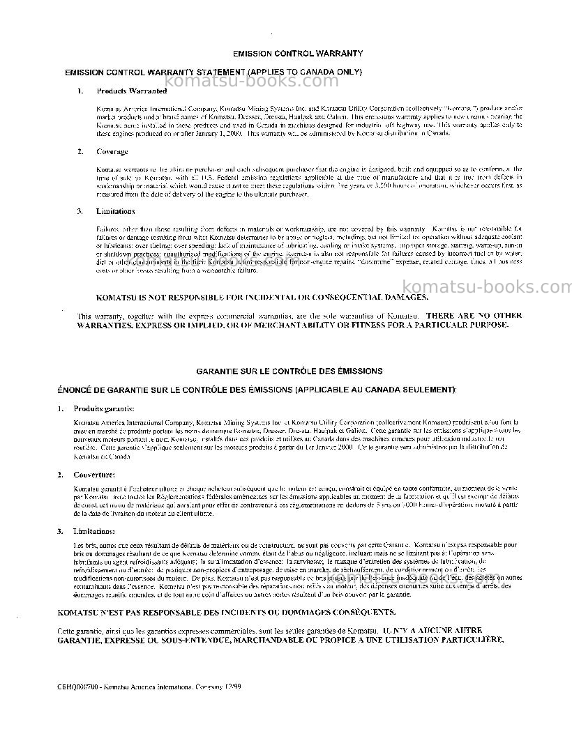 Komatsu pc200-6tha-b Operation manual cover Page 2 Komatsu pc200-6tha-b Operation manual cover Page 2