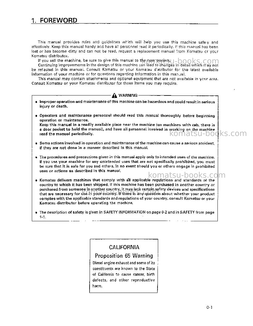 Komatsu d575a-2jpn Operation manual cover Page 2