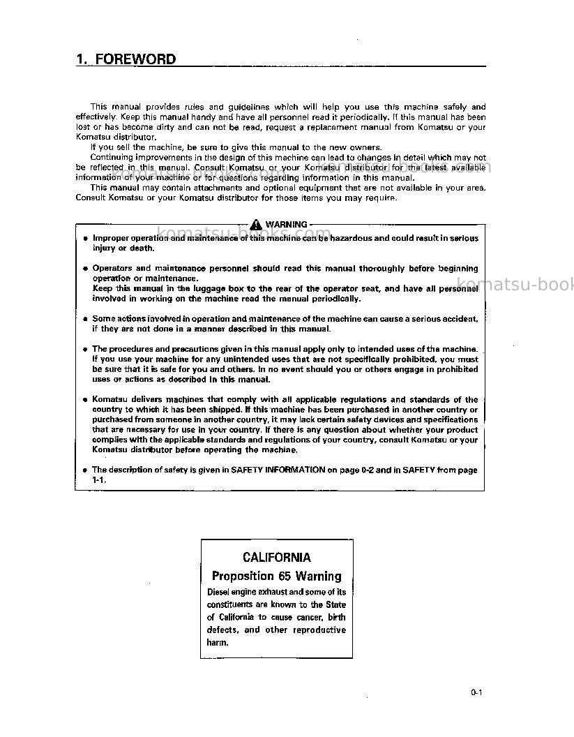 Komatsu pc228uslc-1jpn Operation manual cover Page 2 Komatsu pc228uslc-1jpn Operation manual cover Page 2