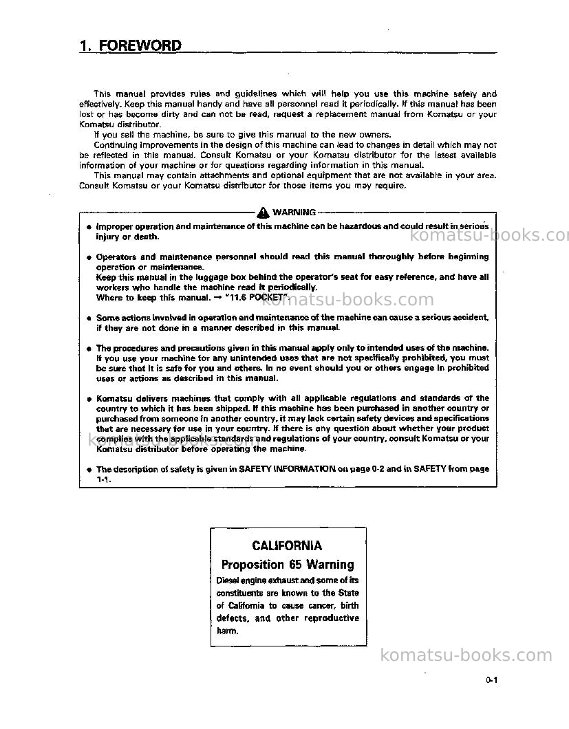 Komatsu pc1800-6jpn Operation manual cover Page 2 Komatsu pc1800-6jpn Operation manual cover Page 2
