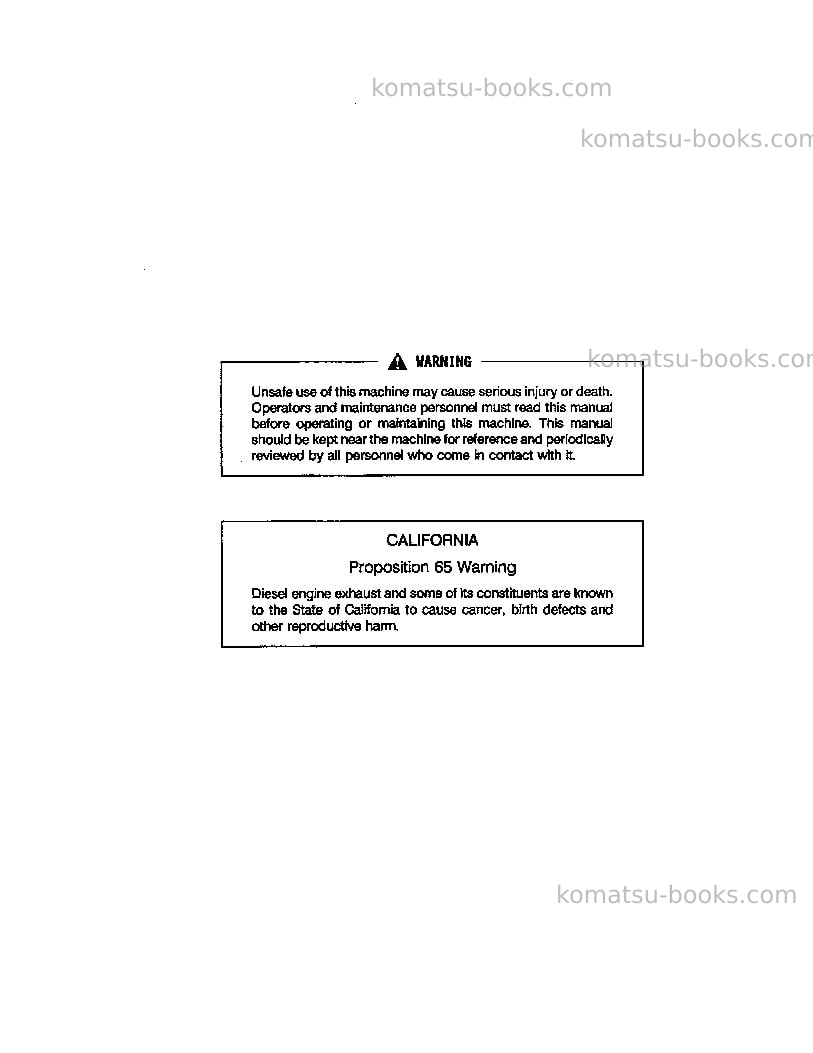 Komatsu pc128uu-1jpn Operation manual cover Page 2 Komatsu pc128uu-1jpn Operation manual cover Page 2