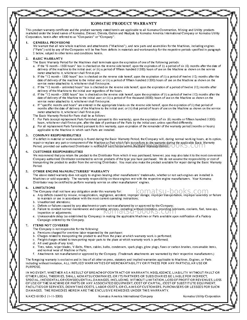 Komatsu pc128uu-2jpn Operation manual cover Page 2 Komatsu pc128uu-2jpn Operation manual cover Page 2