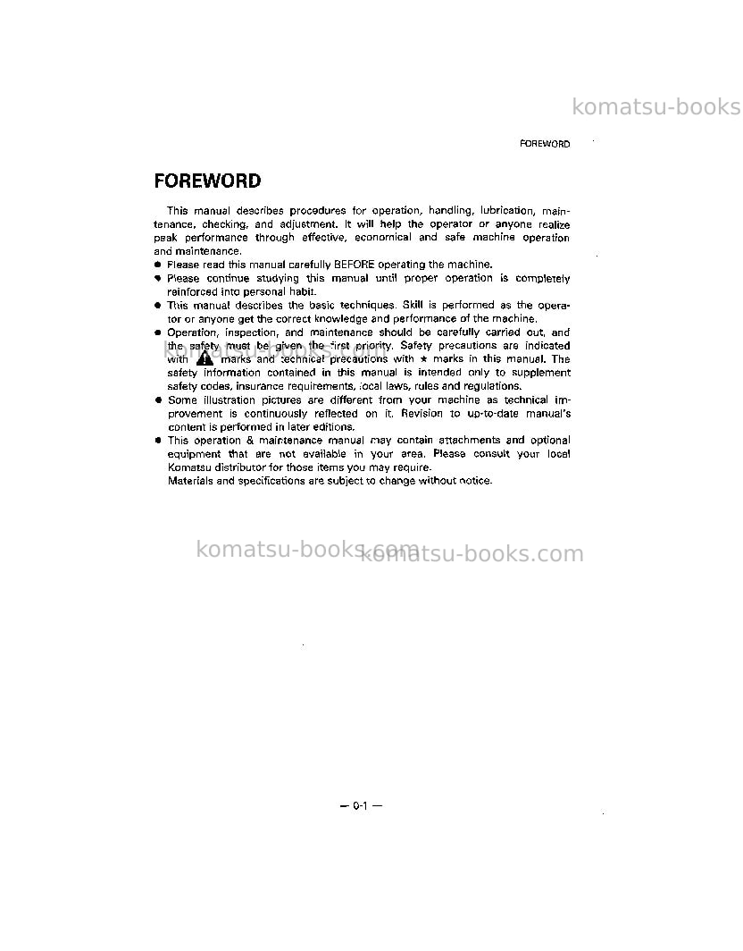 Komatsu hd465-5jpn Operation manual cover Page 2 Komatsu hd465-5jpn Operation manual cover Page 2