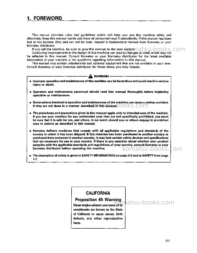 Komatsu hd605-5jpn Operation manual cover Page 2 Komatsu hd605-5jpn Operation manual cover Page 2