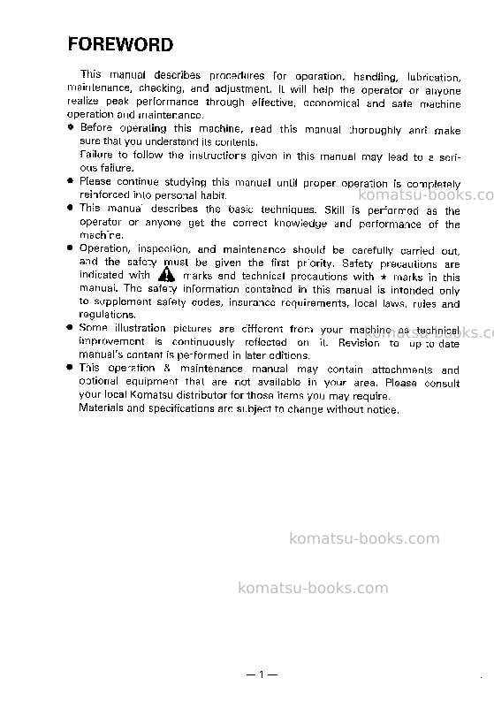 Komatsu pc120-5jpn-custom Operation manual cover Page 2 Komatsu pc120-5jpn-custom Operation manual cover Page 2