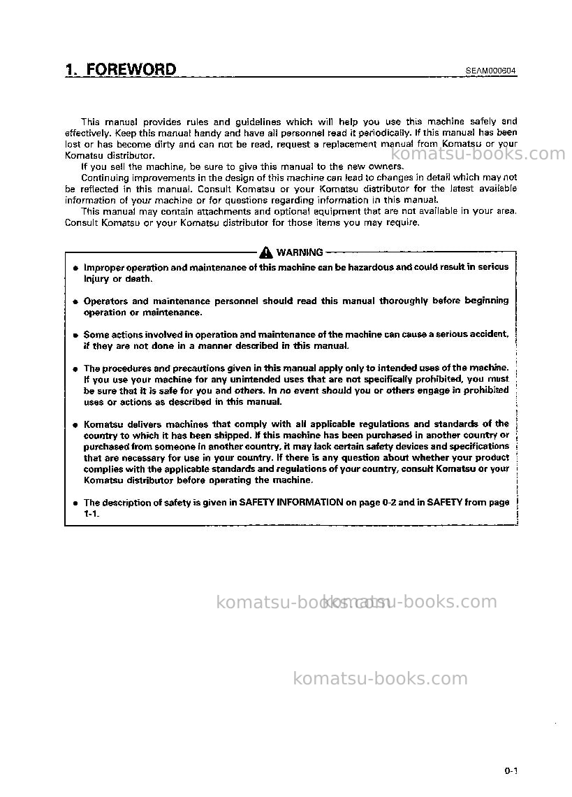 Komatsu pc650lc-5jpn Operation manual cover Page 2 Komatsu pc650lc-5jpn Operation manual cover Page 2
