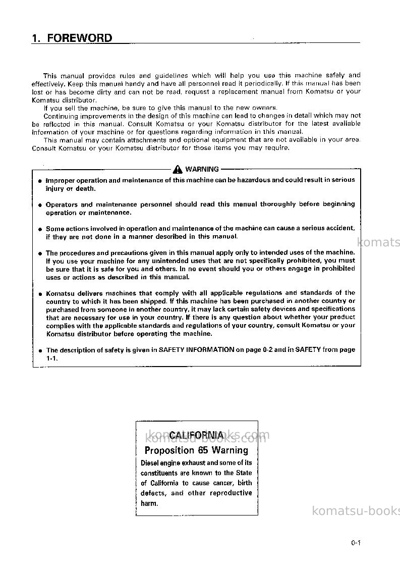 Komatsu hd325-6jpn Operation manual cover Page 2
