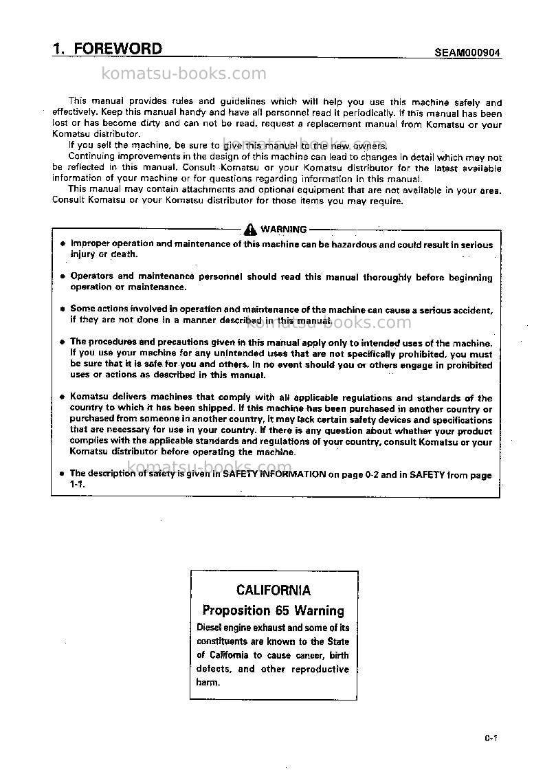 Komatsu d20a-7jpn Operation manual cover Page 2 Komatsu d20a-7jpn Operation manual cover Page 2
