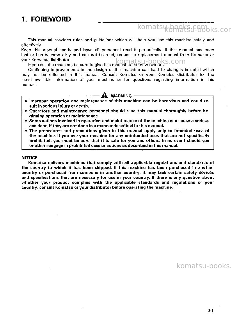 Komatsu d21qg-7jpn Operation manual cover Page 2 Komatsu d21qg-7jpn Operation manual cover Page 2