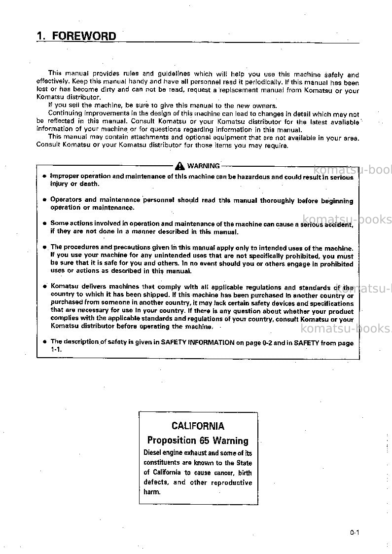 Komatsu d21q-7jpn Operation manual cover Page 2 Komatsu d21q-7jpn Operation manual cover Page 2