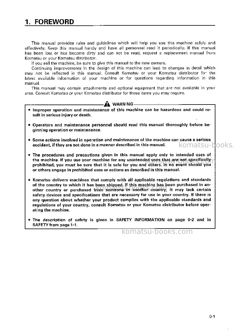 Komatsu d85ess-2jpn-a Operation manual cover Page 2