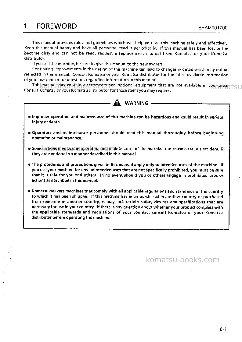 Komatsu gd825a-2jpn Operation manual cover Page 2