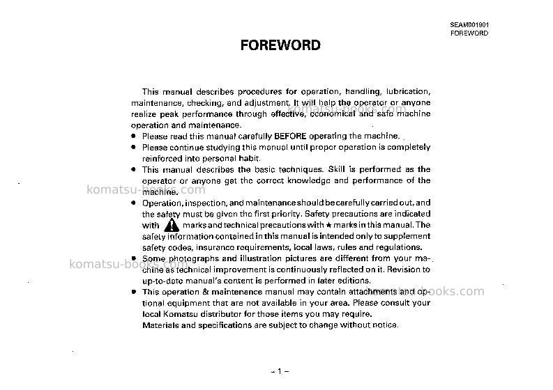 Komatsu eg150bs-5jpn Operation manual cover Page 2 Komatsu eg150bs-5jpn Operation manual cover Page 2