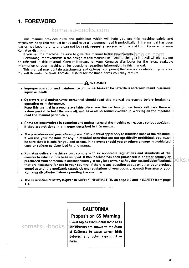 Komatsu d70le-12jpn Operation manual cover Page 2 Komatsu d70le-12jpn Operation manual cover Page 2